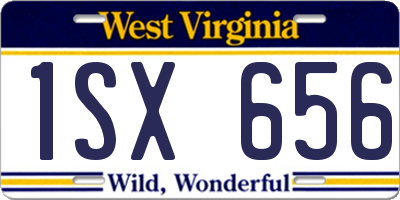 WV license plate 1SX656
