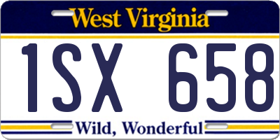 WV license plate 1SX658