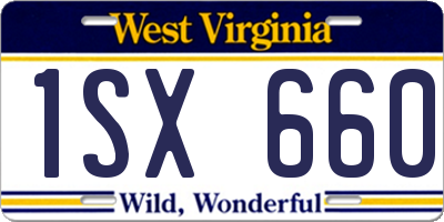 WV license plate 1SX660