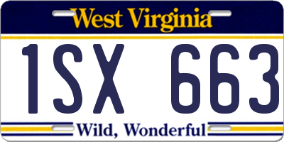 WV license plate 1SX663