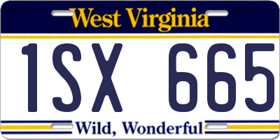 WV license plate 1SX665