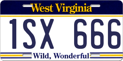 WV license plate 1SX666