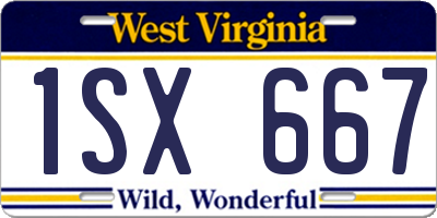 WV license plate 1SX667