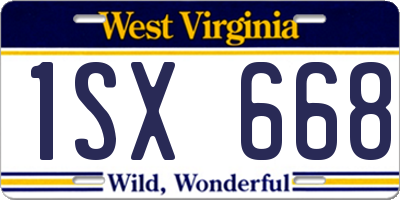 WV license plate 1SX668