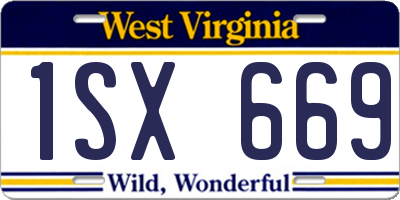 WV license plate 1SX669