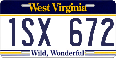 WV license plate 1SX672