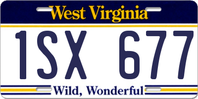 WV license plate 1SX677