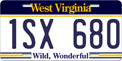 WV license plate 1SX680