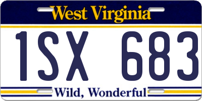 WV license plate 1SX683