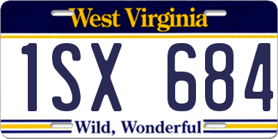 WV license plate 1SX684
