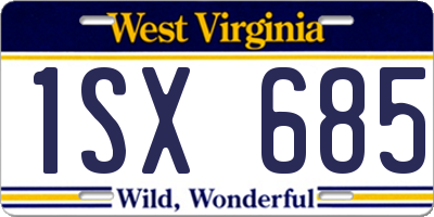 WV license plate 1SX685
