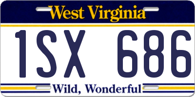 WV license plate 1SX686