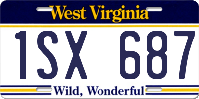 WV license plate 1SX687