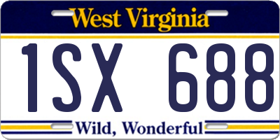 WV license plate 1SX688