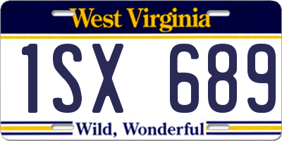 WV license plate 1SX689