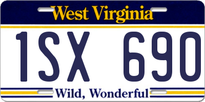 WV license plate 1SX690
