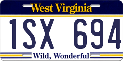 WV license plate 1SX694