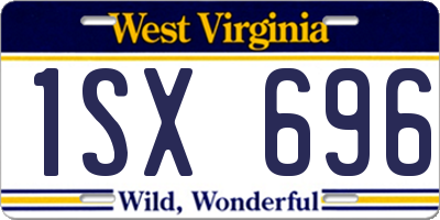 WV license plate 1SX696