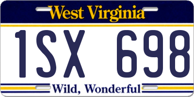 WV license plate 1SX698