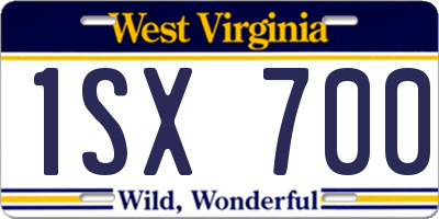 WV license plate 1SX700
