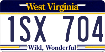 WV license plate 1SX704