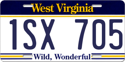 WV license plate 1SX705