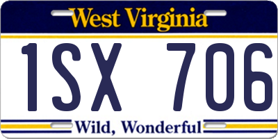 WV license plate 1SX706