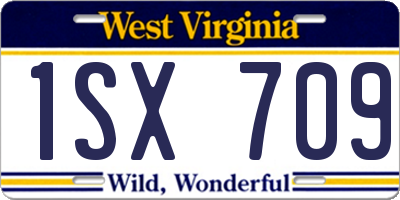 WV license plate 1SX709