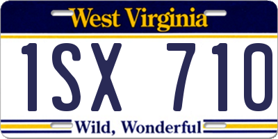 WV license plate 1SX710
