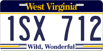 WV license plate 1SX712