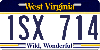 WV license plate 1SX714