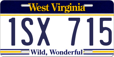 WV license plate 1SX715