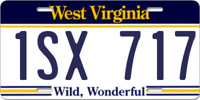 WV license plate 1SX717