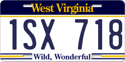 WV license plate 1SX718