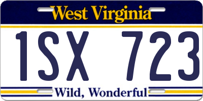 WV license plate 1SX723