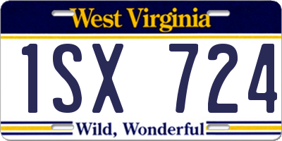 WV license plate 1SX724