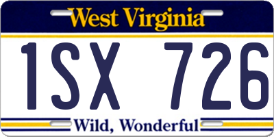 WV license plate 1SX726