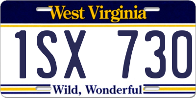 WV license plate 1SX730