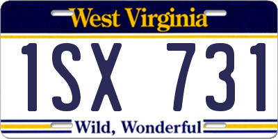 WV license plate 1SX731