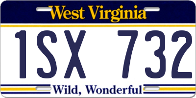 WV license plate 1SX732