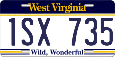 WV license plate 1SX735