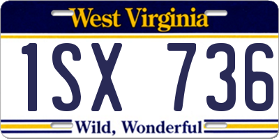 WV license plate 1SX736