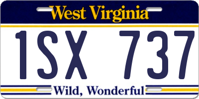 WV license plate 1SX737