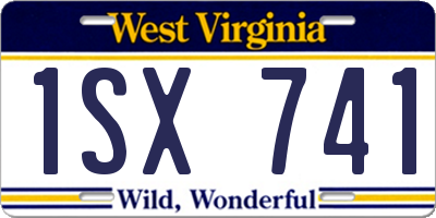 WV license plate 1SX741