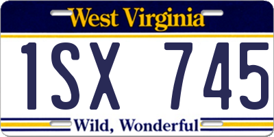 WV license plate 1SX745