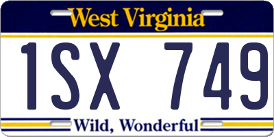 WV license plate 1SX749
