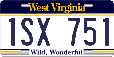 WV license plate 1SX751