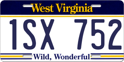 WV license plate 1SX752