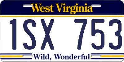 WV license plate 1SX753