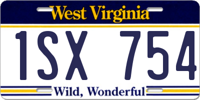 WV license plate 1SX754